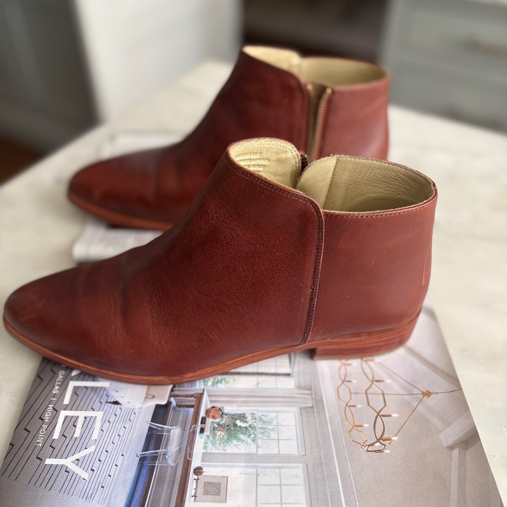 🍂 Nisolo Lana Boot size 10 Brandy Zipper Ankle Boot 🥾 - Picture 4 of 7